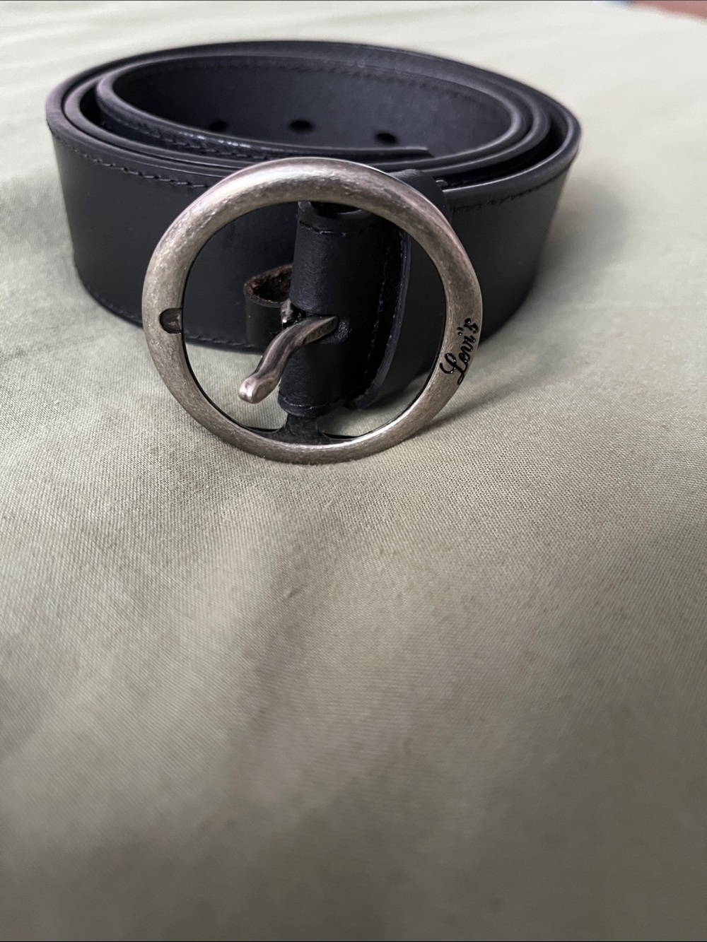 Real leather black belt